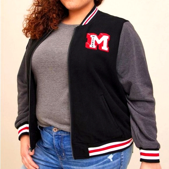 ❤️NWT VINTAGE TORRID BOMBER WOOL JACKET - MICKEY MOUSE ON FRONT & BACK PLUS SIZE - Picture 13 of 16